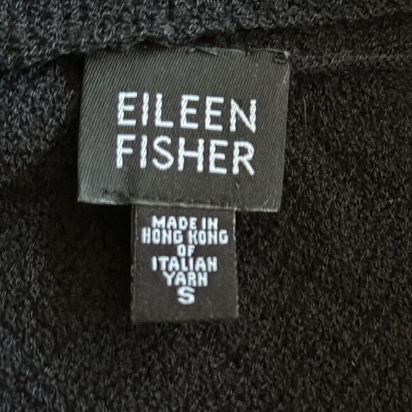 Eileen Fisher S 100% wool open front cardigan black great pre owned condition - Picture 7 of 10